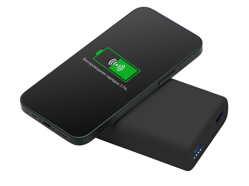 Внешний беспроводной аккумулятор 2-в-1 с функцией зарядки Apple Watch, QC/PD AtomIQ, 10000 мАч, черный-7