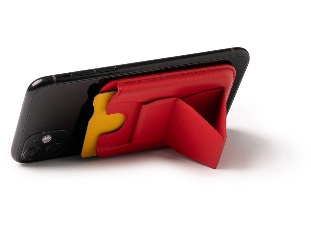 Картхолдер с подставкой Sekun, красный-3