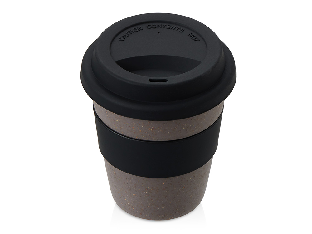 Стакан с силиконовой крышкой Cafe, черный-0