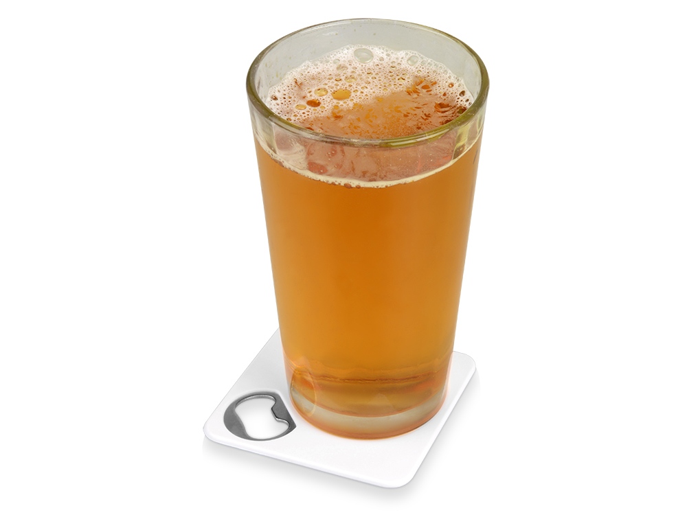 Подставка для кружки с открывалкой Liso, черный/белый-1