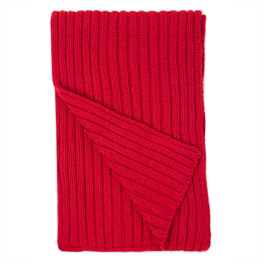 Шарф вязаный НАСВЯЗИ© шерсть/акрил, красный-1