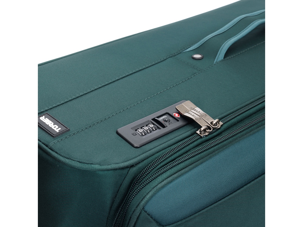 Чемодан TORBER Seyd, тёмно-зелёный, нейлон 600D, 48 х 22 х 78 см, 85 л-7
