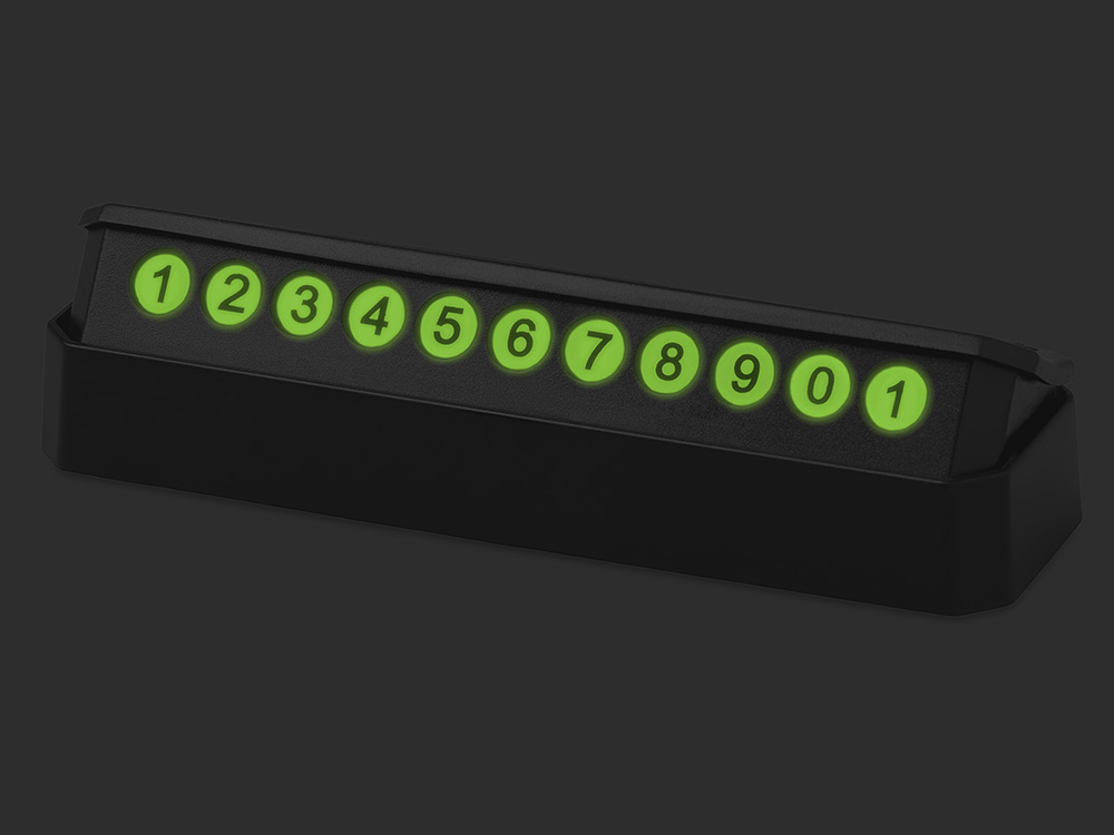 Табличка Tempark с номером телефона для временной парковки с подсветкой, черный-1