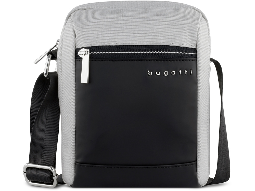 Сумка наплечная мужская BUGATTI Sera, светло-серая, полиэстер, 17х5,5х21 см, 1,5 л-1