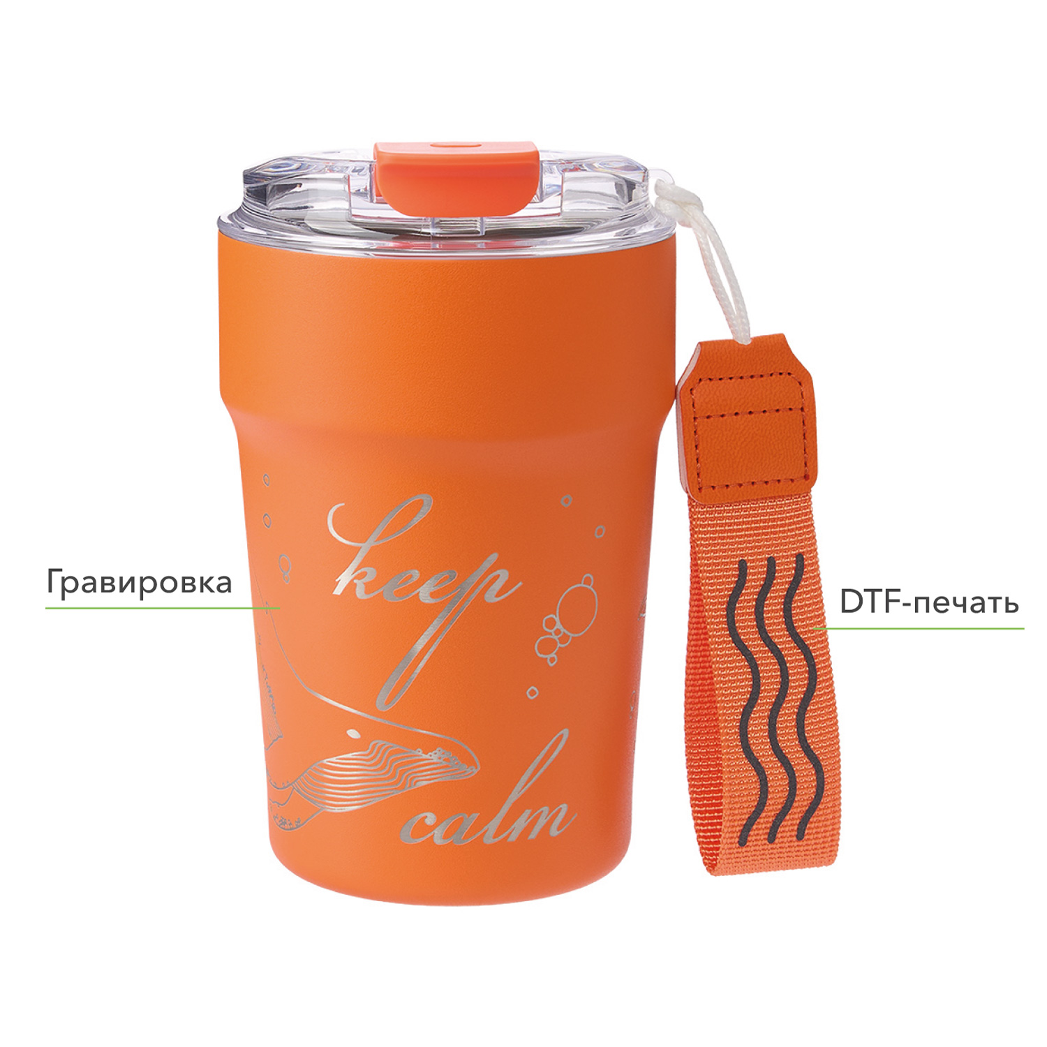 Термокружка вакуумная Монако (Monaco), оранжевая-10