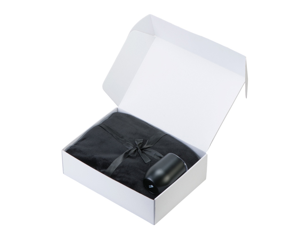 Подарочный набор Dreamy hygge 2.0 с пледом и термокружкой, черный-1