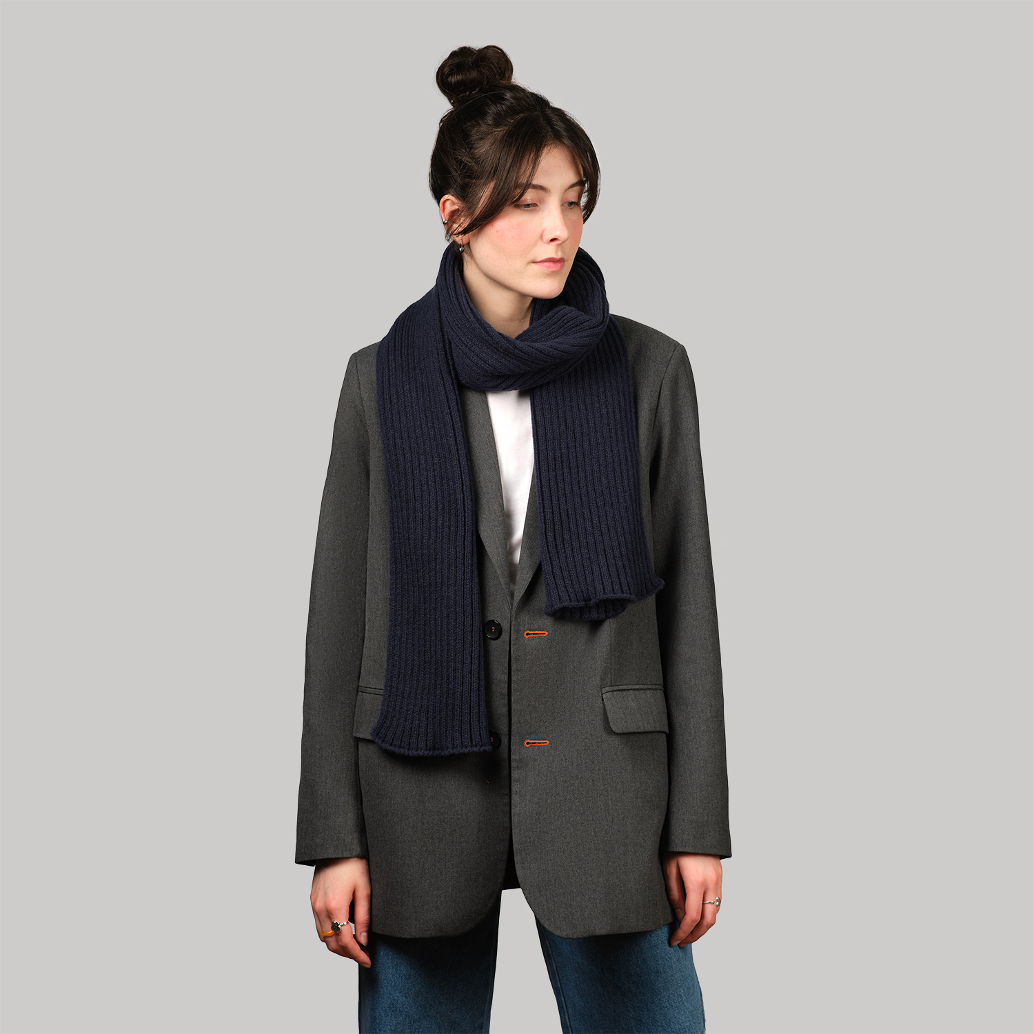 Шарф Форгес (Forges) вязаный, синий-2