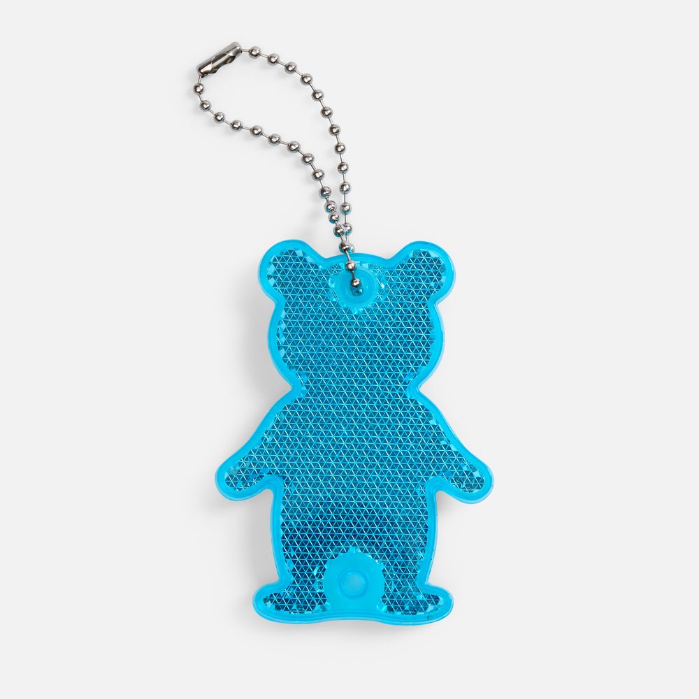 Пешеходный светоотражатель с цепочкой «Мишка», синий-0