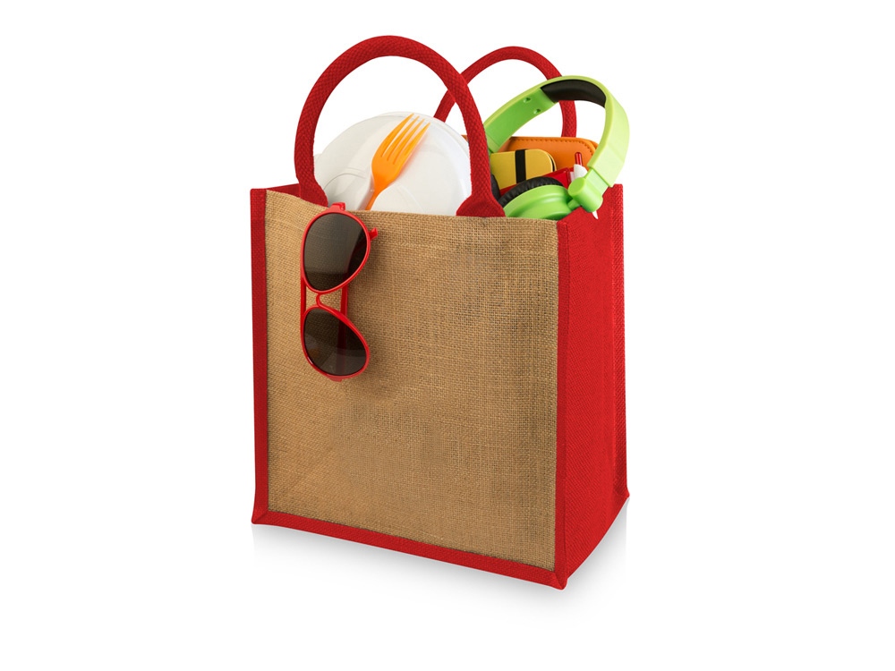 Сумка подарочная Chennai, натуральный/красный-1