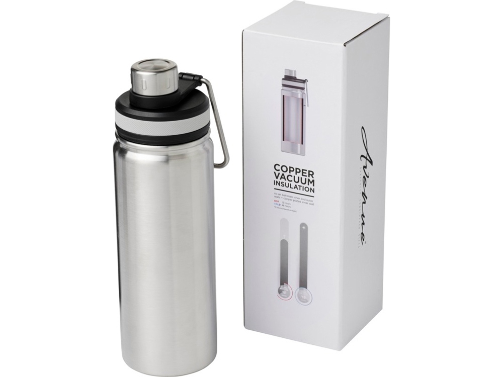 Спортивная бутылка Gessi объемом 590 мл с медной вакуумной изоляцией, серебристый-0