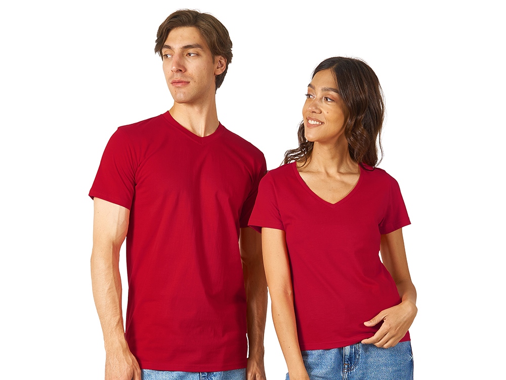 Футболка Heavy Super Club женская с V-образным вырезом, красный-5