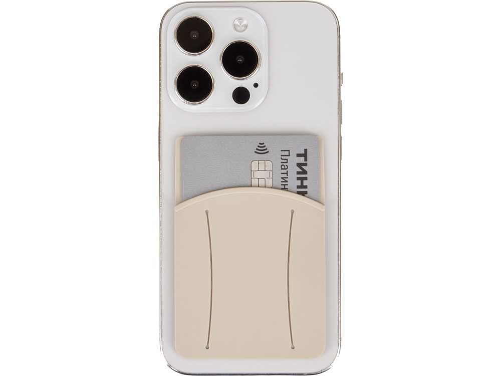 Картхолдер для телефона с держателем Trighold, бежевый-1