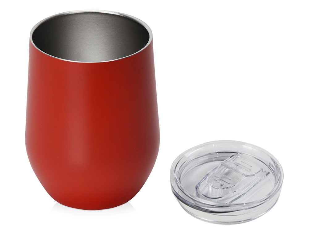 Вакуумная термокружка Sense, непротекаемая крышка, красный-1