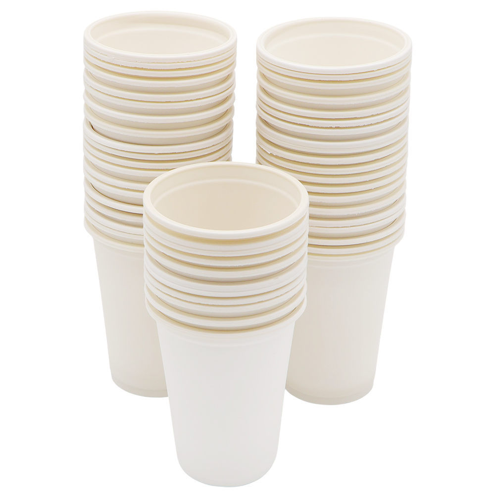 Набор 50 шт стаканов из кукурузного крахмала, Белый-1