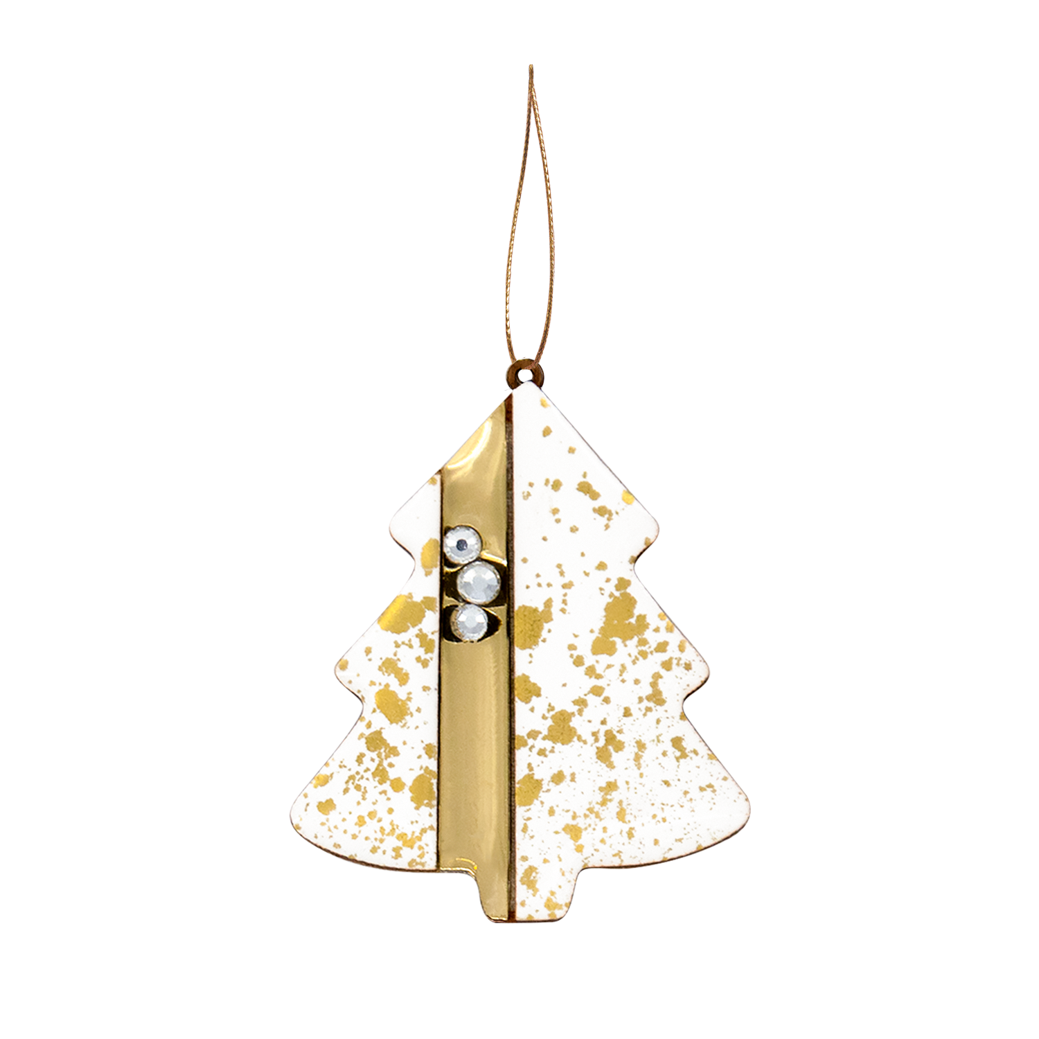 Ёлочная игрушка Ёлочка (белый с золотым )-0