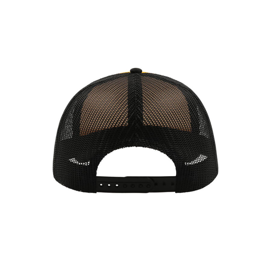 Бейсболка RAPPER, 5 клиньев, пластиковая застежка, желтый, черный-5