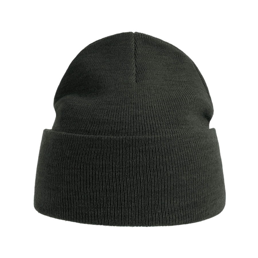 Шапка вязаная PURE  с отворотом из пряжи Polylana, темно-серый меланж-1