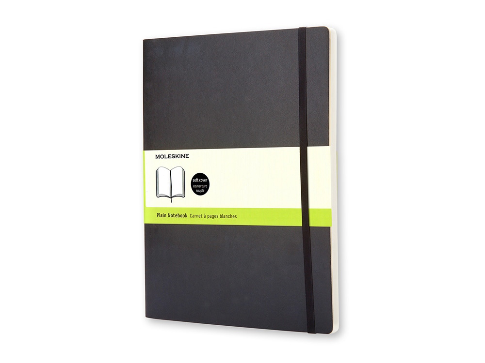 Записная книжка Moleskine Classic Soft (нелинованный), Хlarge (19х25 см), черный-0