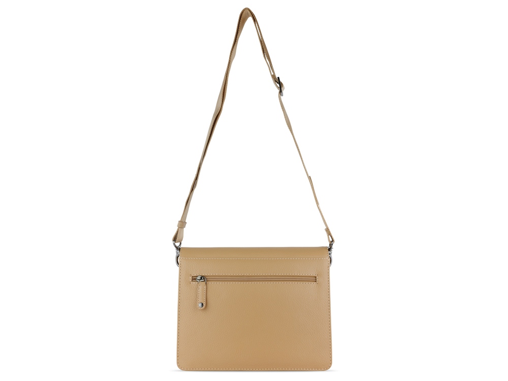 Сумка через плечо женская BUGATTI Elsa, песочного цвета, воловья кожа/полиэстер, 25х8,5х20 см-7