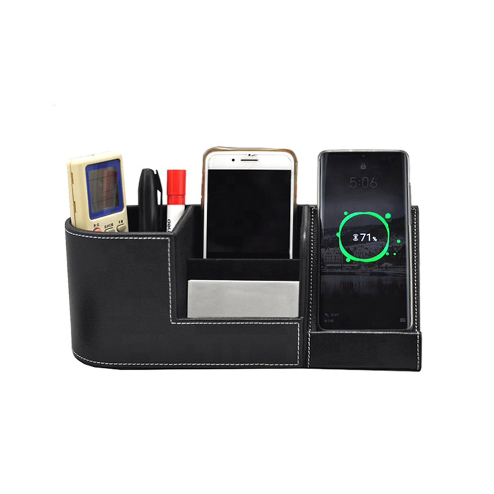 Настольный органайзер Manner c беспроводной зарядкой, Черный-1