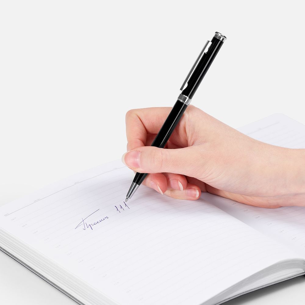 Ручка шариковая Finn Chrome, черная-2