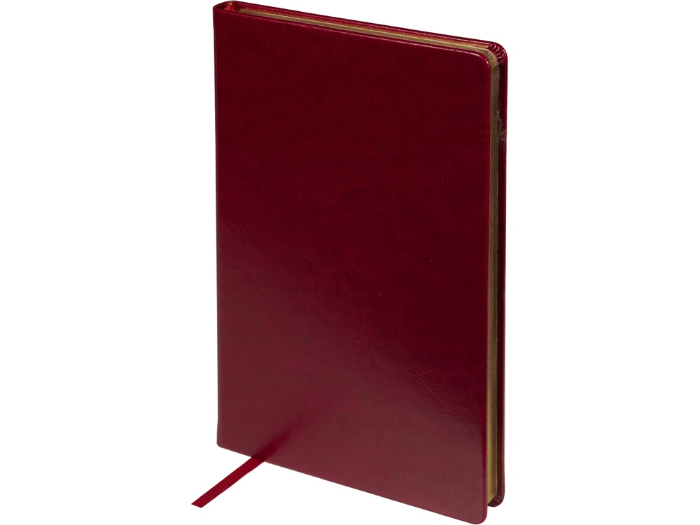 Ежедневник недатированный А5 Megapolis Nebraska, бордовый с золотым обрезом-0