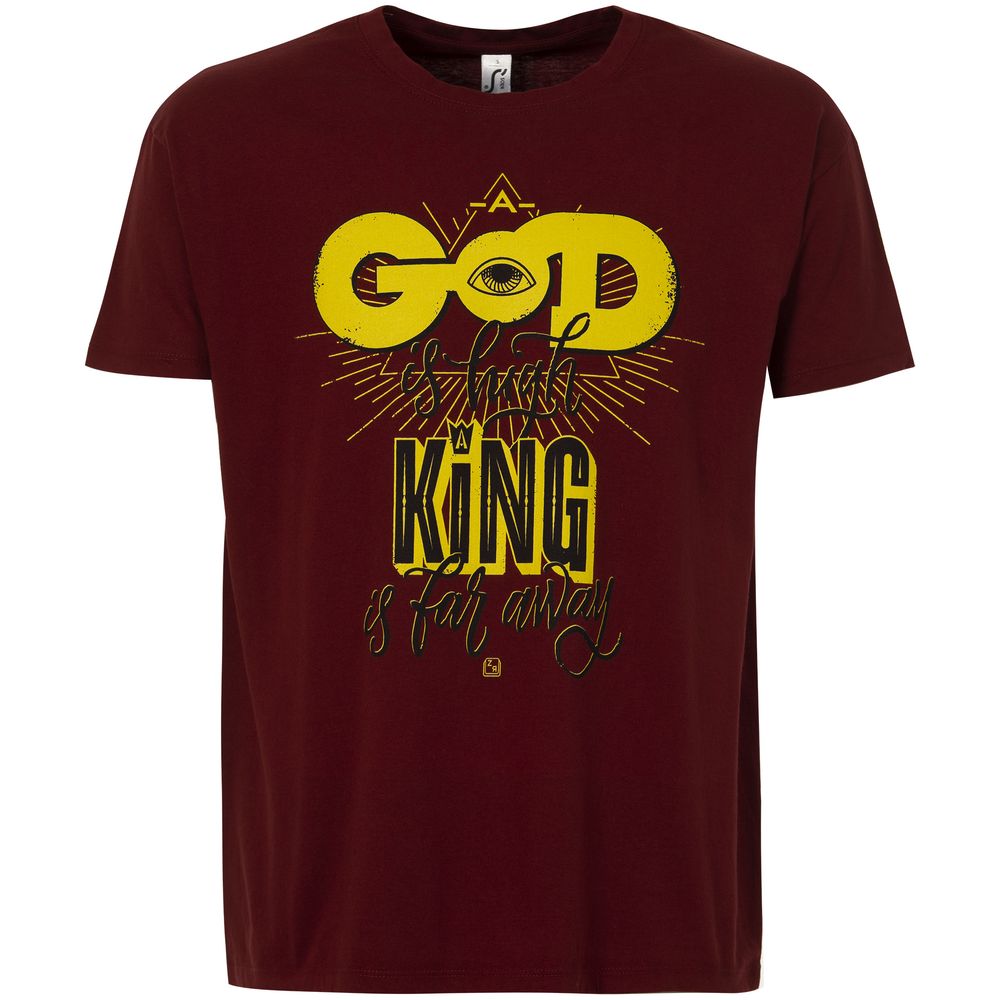 Футболка A God is High, гранатово-красная-2
