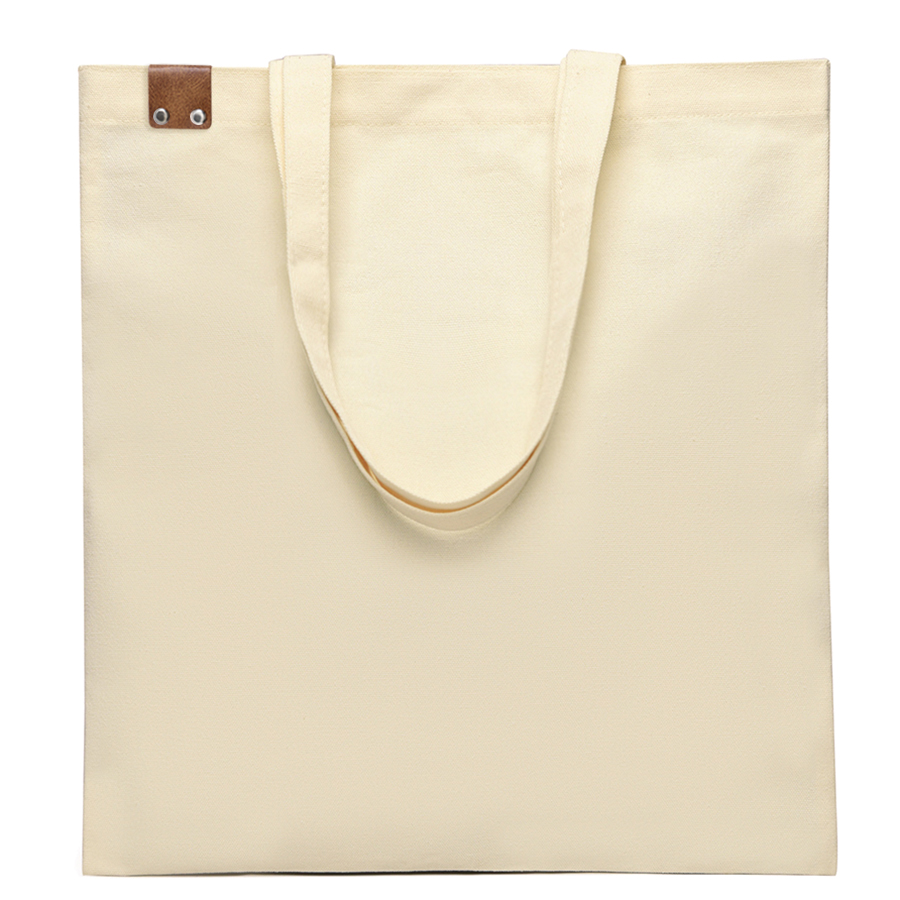 Сумка для покупок IVORY 325 г/м² с PU нашивкой, Коричневый-1