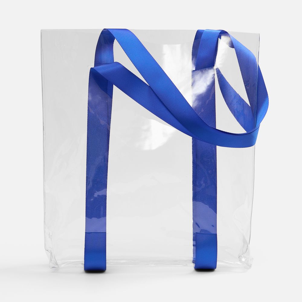 Шопер Clear Fest, ver.2, прозрачный с синими ручками-3