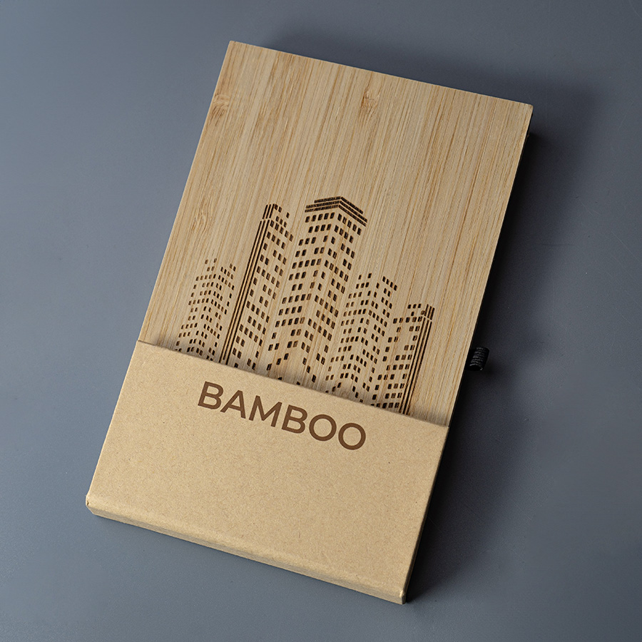 Блокнот BAMBOO, размер 10 х15,  с подставкой для телефона и набором стикеров , бежевый-4