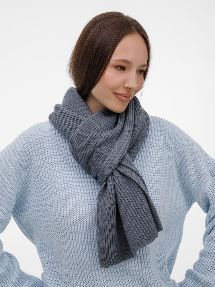 Шарф Nobilis Mono, серый (стальной)-2