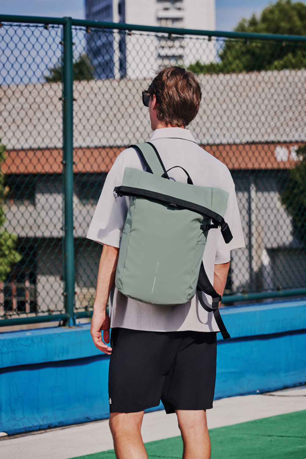 Антикражный рюкзак Urban Roll-top, зеленый-6