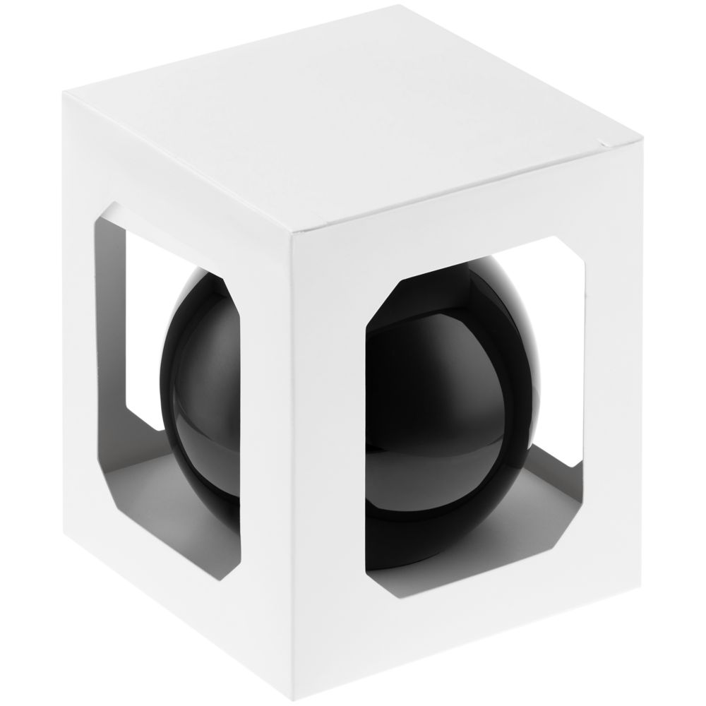 Елочный шар Finery Gloss, 10 см, глянцевый черный-2