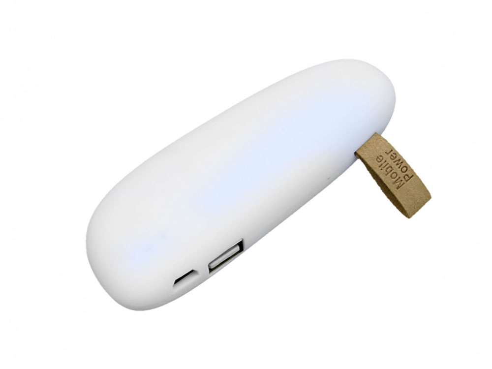 PB_Small_stone Универсальное зарядное устройство power bank в форме камня. 2600MAH. Белый-0