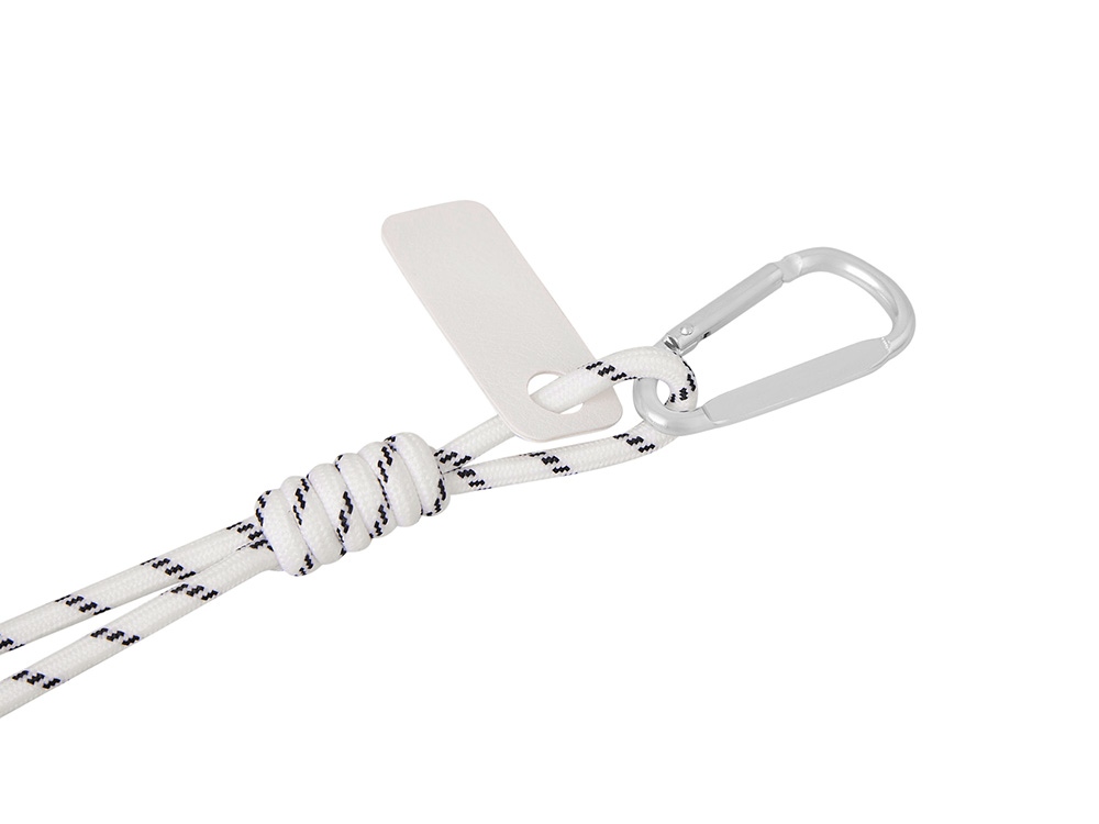 Брелок-веревочка на карабине Trinket, черно-белый-1