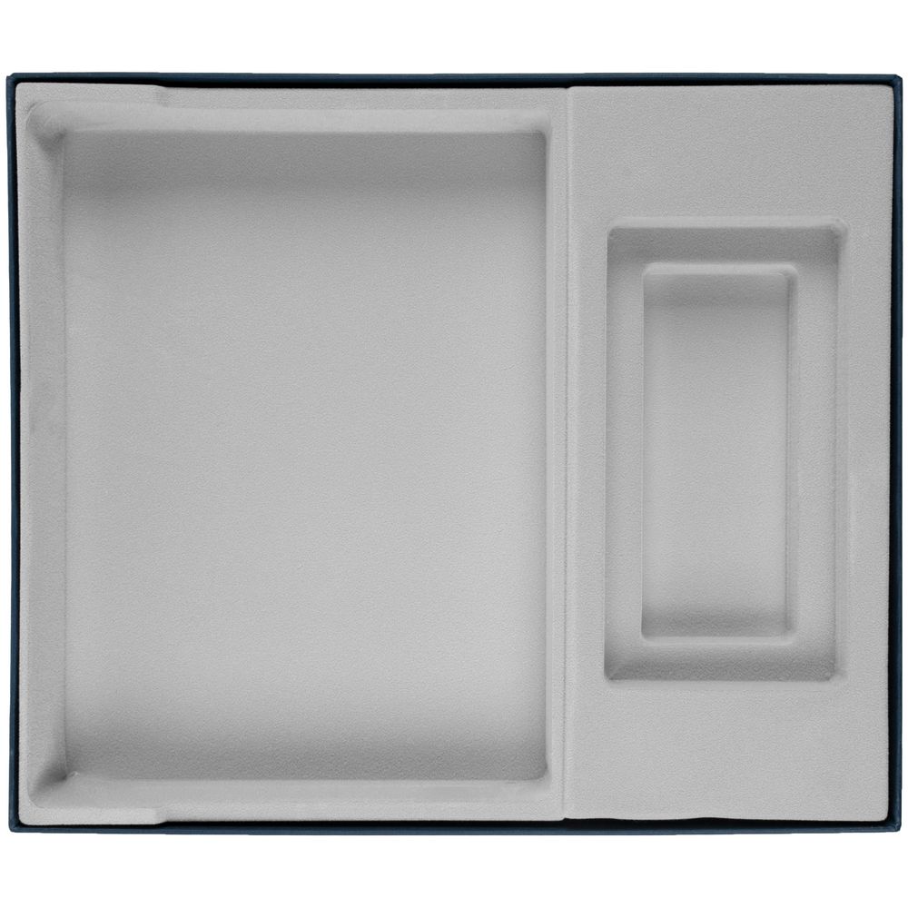 Коробка Overlap с ложементом под ежедневник и аккумулятор, ver.2, синяя-1