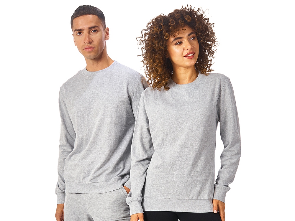 Свитшот Warsaw 220гр, унисекс, серый меланж-0