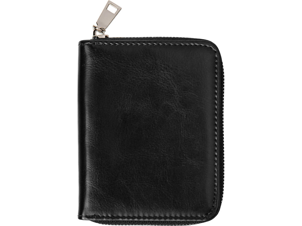 Картхолдер на молнии для 8 пластиковых карт с RFID защитой Fabrizio, черный-1