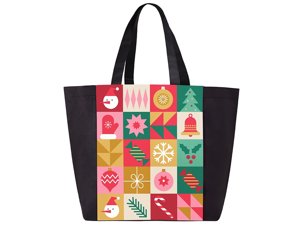 Сумка для шопинга с донной складкой и ручкой из нетканого PET материала-1