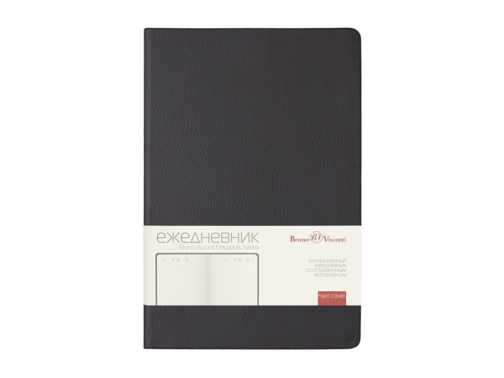 Ежедневник А5 датированный Megapolis Nappa на 2026, черный-2