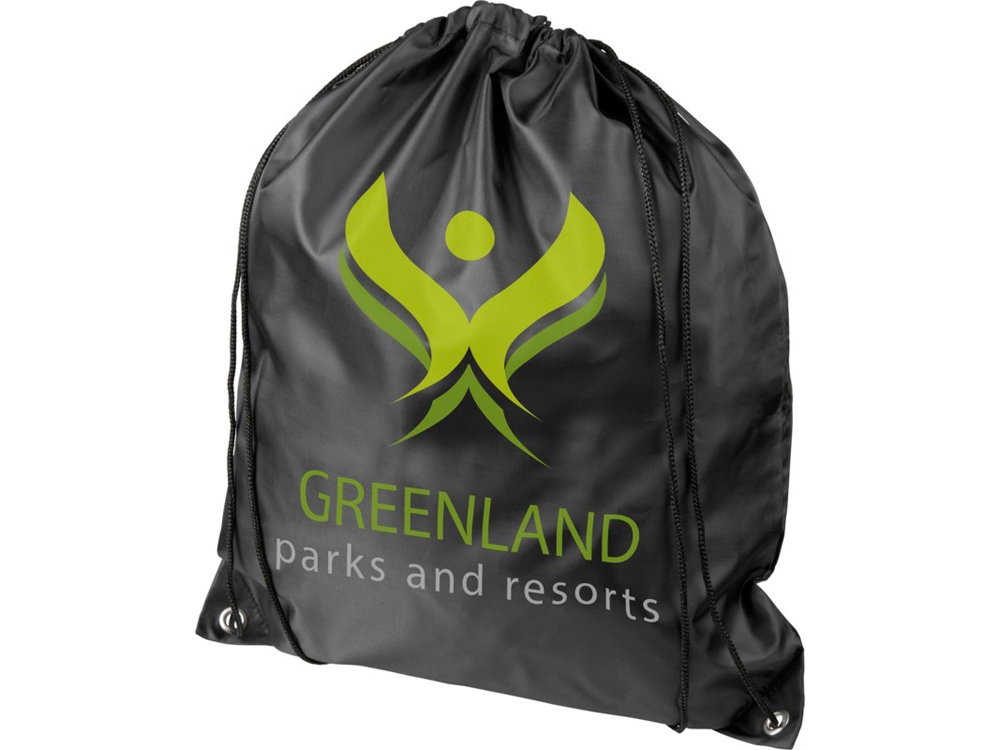 Рюкзак со шнурком Oriole из переработанного ПЭТ, черный-5