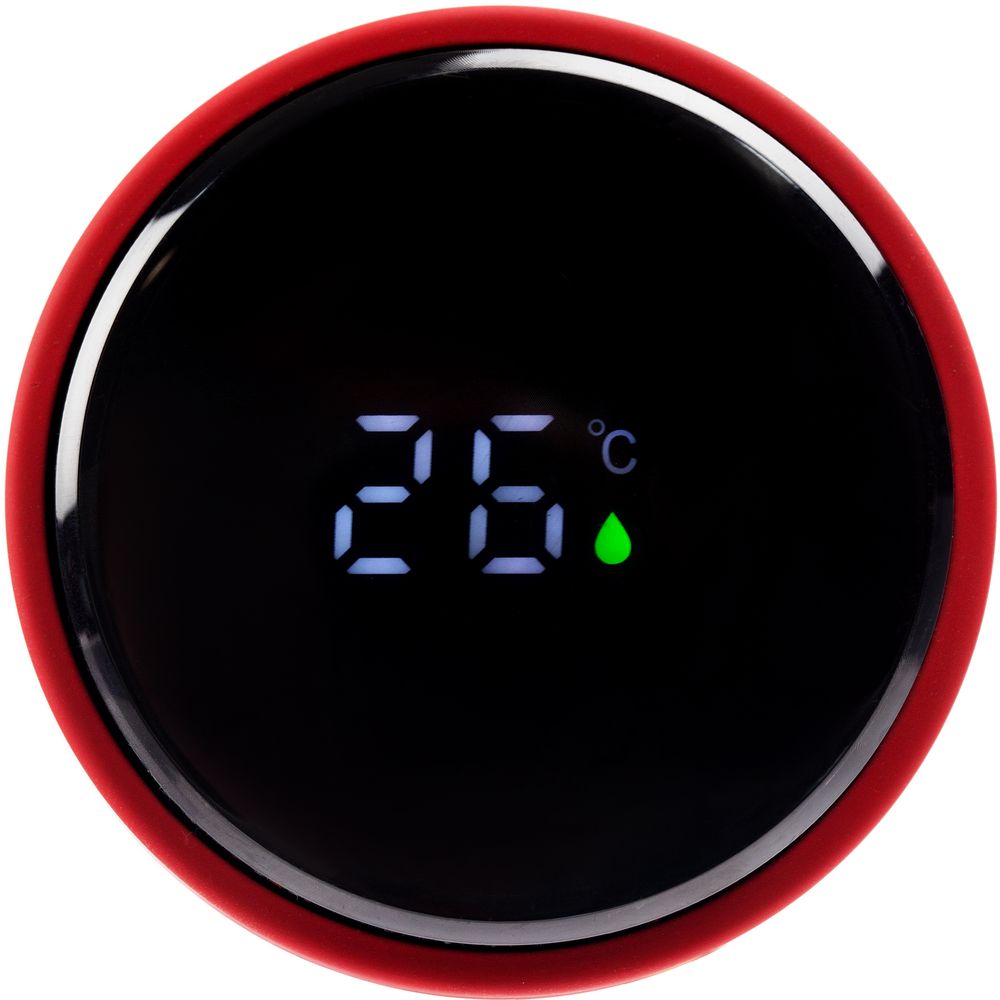 Смарт-бутылка с заменяемой батарейкой Long Therm Soft Touch, красная-3