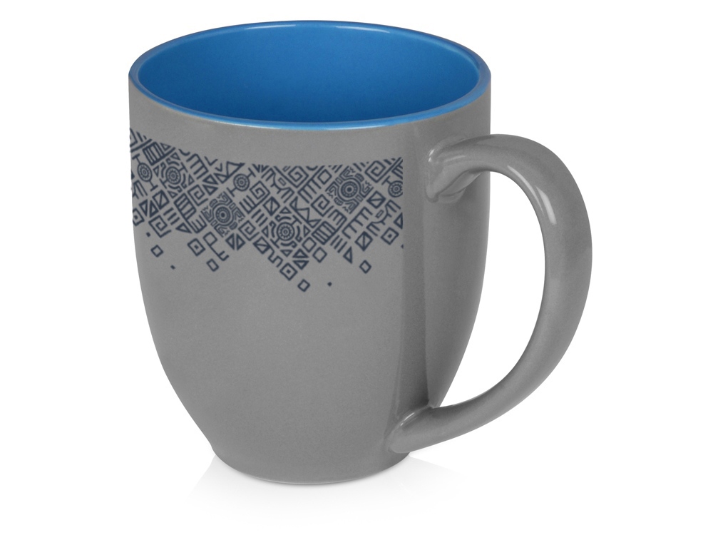 Кружка керамическая Gracy 450мл, серый/голубой-1