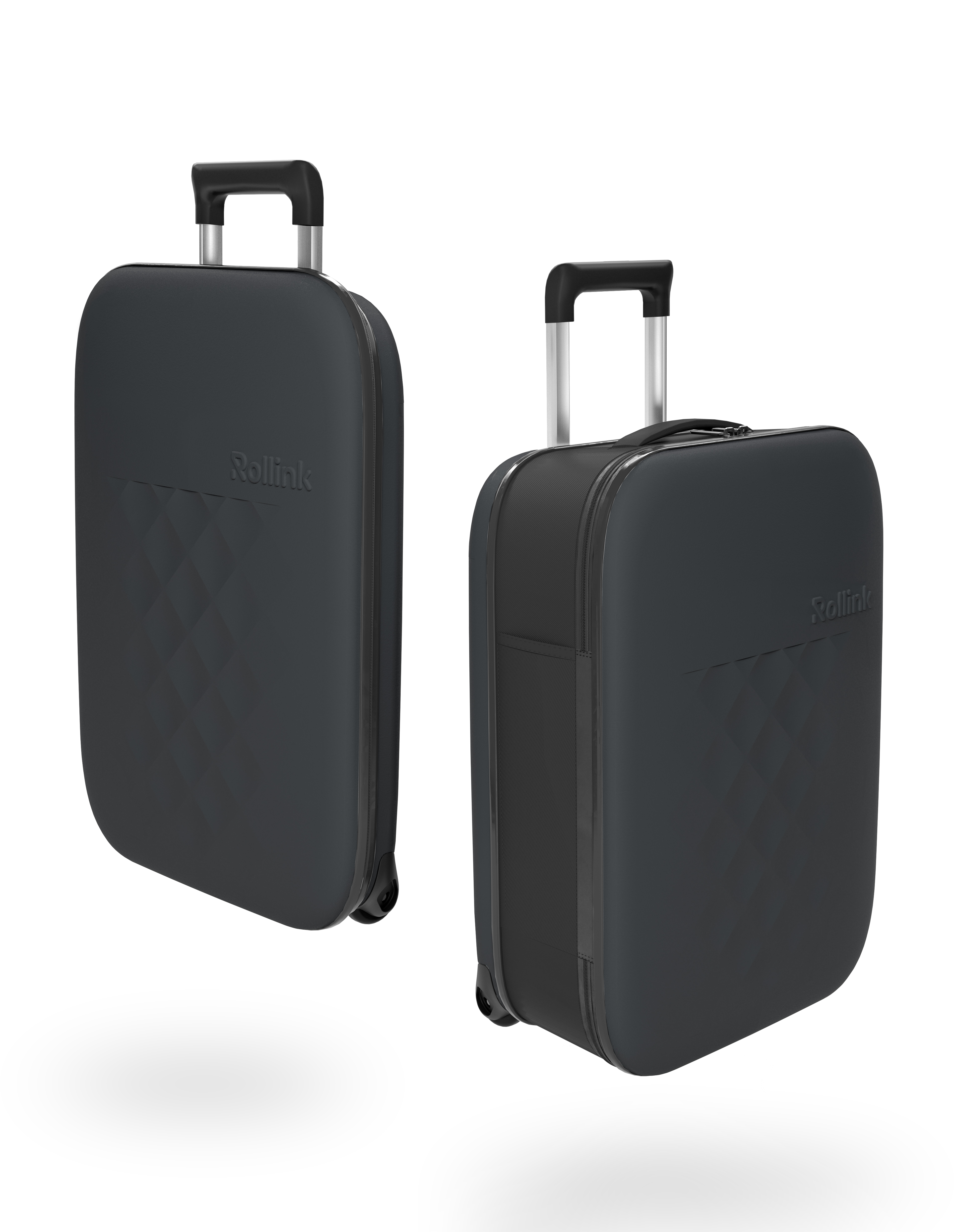 Чемодан складной Rollink Vega II 55x40x20 см, 2 колеса, серо-синий-2