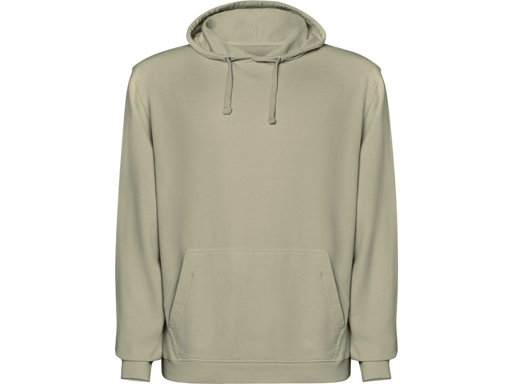 Толстовка с капюшоном KENIA унисекс, светлый хаки выстиранный-0