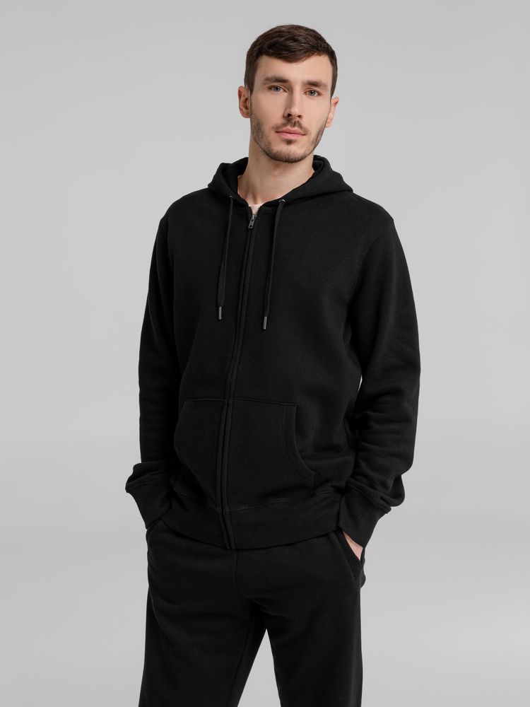 Толстовка на молнии с капюшоном унисекс King, черная-4