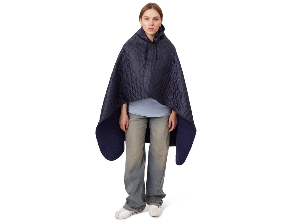 Пончо Cappy с капюшоном на липучке в мешке, темно-синий-1