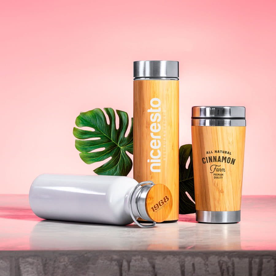 Термос MOLTEX, 500 мл, бамбук, коричневый-3