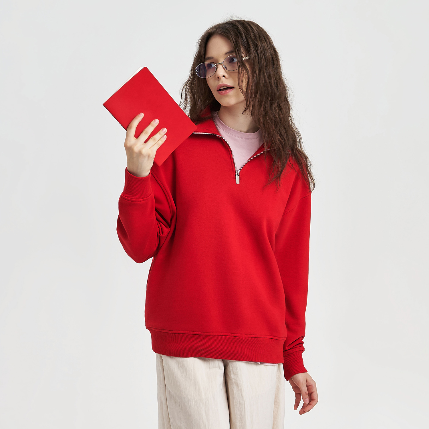 Блокнот Корса слим (Corsa slim), красный-11