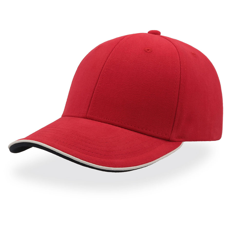 Бейсболка PILOT PIPING SANDWICH, 6 клиньев, металлическая застежка, красный-0